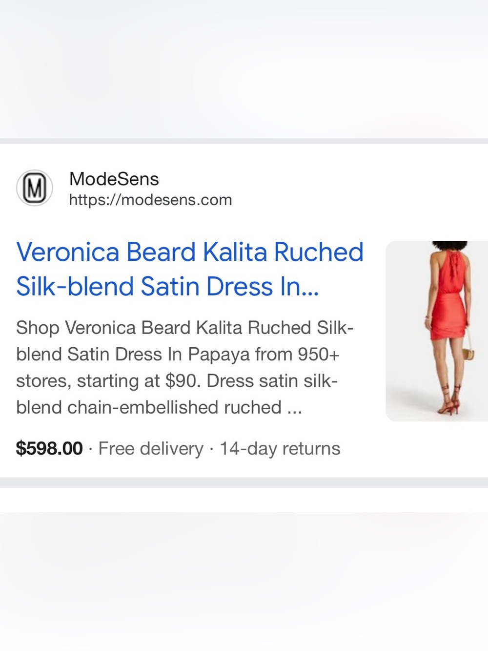 Veronica Beard Kalita Watermelon Halter Chain Link Ruched Mini Dress NWT $598 - Picture 7 of 8
